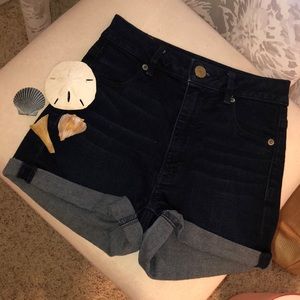 American Eagle High Wasted Dark Wash Shorts